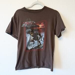Vintage Y2K Legend of Zelda Twilight Princess Video Game Shirt Small Brown READ